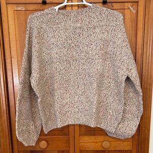 La Joie Tan Multicolor Knit Crewneck Sweater Plus Size 3X NWT Cozy Pullover